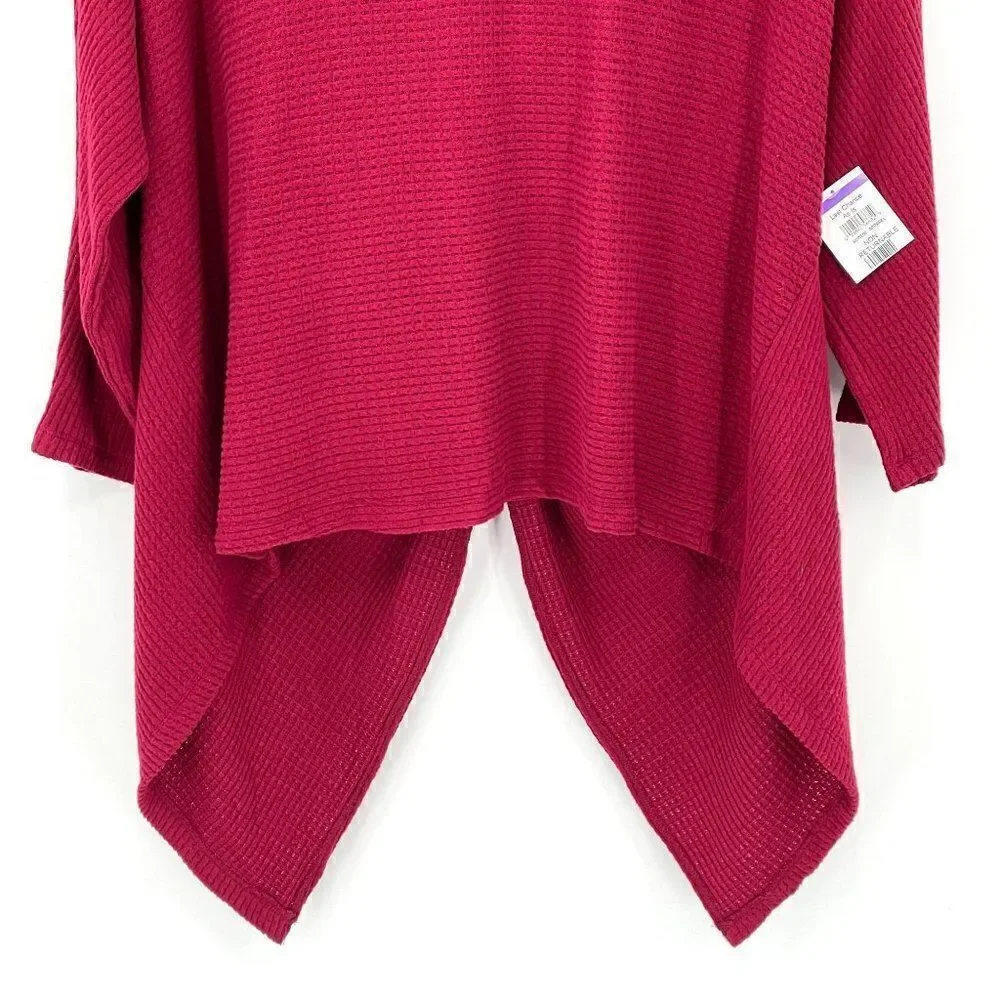 1.State‎ Twist Back Pointelle Burgundy Sweater Long Sleeves Soft Women XL NWT